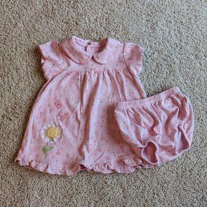 Light Pink Flower Dress with Diaper Cover